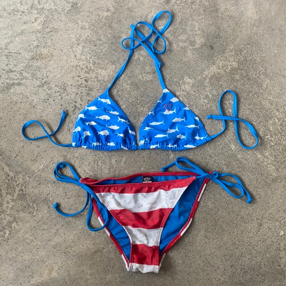 Pelagic Red White and Blue Americamo Bikini - S